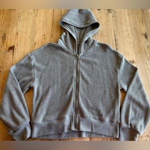 Abercrombie & Fitch women’s full zip waffle long sleeve crop hoodie